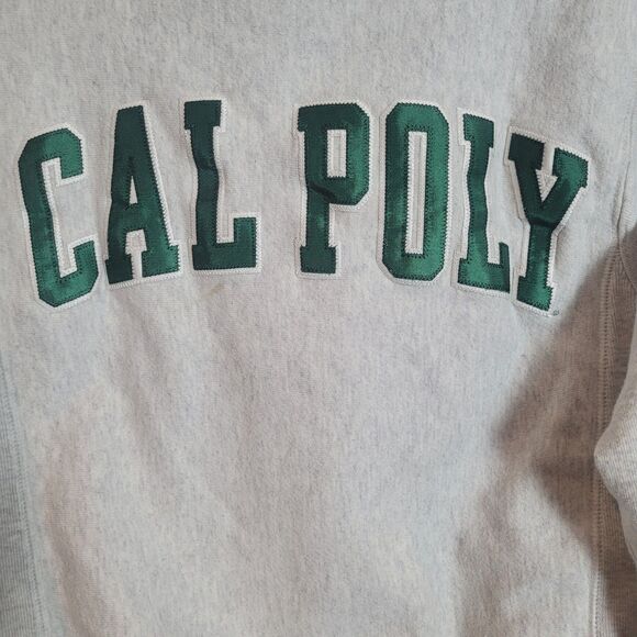 Champion Reverse Weave Cal Poly Sweatshirt Women's Size XS Gray Green READ - Picture 5 of 13